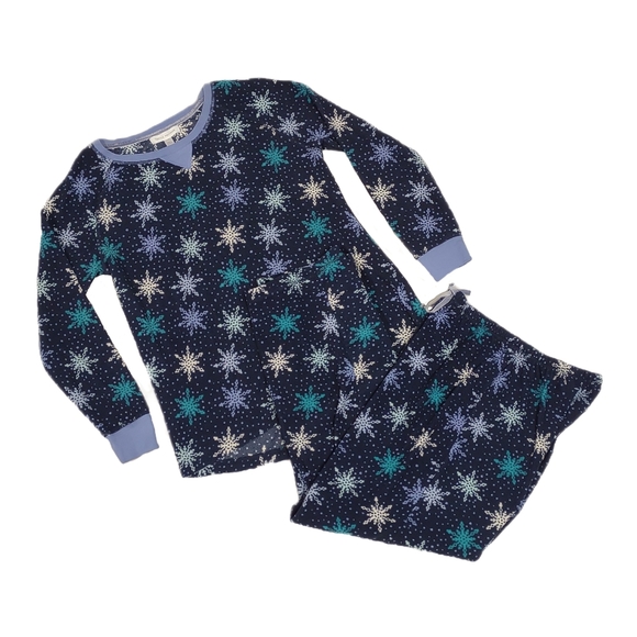 Carole Hochman Other - Carole Hochman Women's 2 Piece Pajama Set Blue Snowflake Christmas Winter Size M